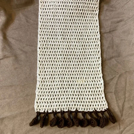 Uretti - Kadir 7704 El Yapımı Örgü İki Renkli Atkı