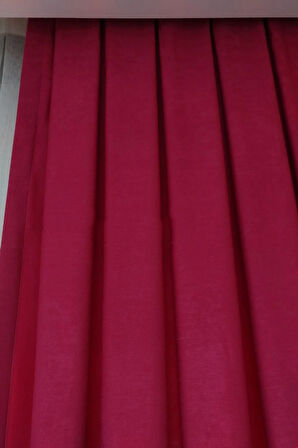 Fon Kumaş Perde Fuşya Renk Kadifemsi Yumuşak Soft Kanat Yan Perde 1e 3 Dökümlü Sade Şık Tasarım
