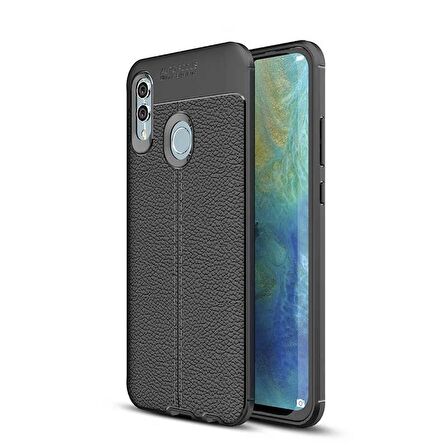 Smcase Samsung Galaxy A30 Kılıf Deri Dokulu Silikon   Nano Ekran Koruyucu
