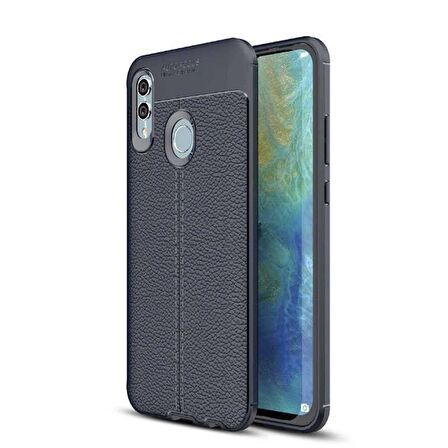 Smcase Samsung Galaxy A30 Kılıf Deri Dokulu Silikon   Nano Ekran Koruyucu