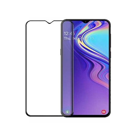 Smcase Samsung Galaxy A30 Kılıf Deri Dokulu Silikon   Tam Kapatan Cam