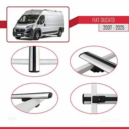 Fiat Ducato 3 2007 ve Sonrası ile Uyumlu BASIC Model Ara Atkı Tavan Barı Gri 2 Adet