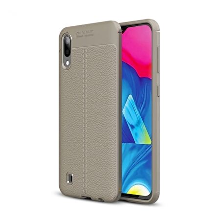 Smcase Samsung Galaxy A10 Kılıf Deri Dokulu Silikon 