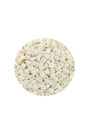 Dökme Cam Kum Boncuk (11/0) 2 mm - 20 Gram -  Parlak Beyaz - BNC030