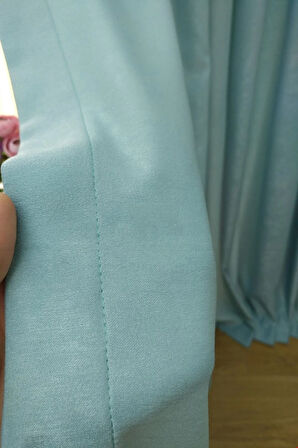 Fon Kumaş Perde Mint Renk Kadifemsi Yumuşak Soft Kanat Yan Perde 1e 3 Dökümlü Pile