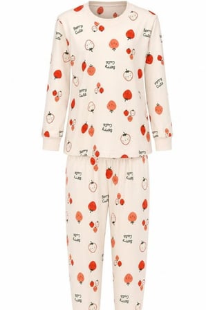 Kız Çocuk Pamuklu  Desenli Pijama Takım TKM1018