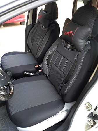 Fiat palio Panelvan Uyumlu 1+1 Koltuk Kılıfı - FÜME - SİYAH