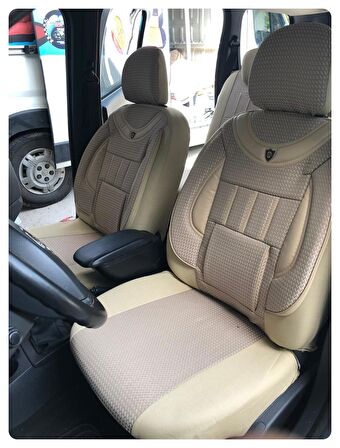 Fiat Doblo Cargo Uyumlu 1+1 Koltuk Kılıfı - GRİ - SİYAH