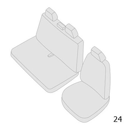 Ford Transit Kombi Panelvan Uyumlu 2+1 Koltuk Kılıfı - SİYAH