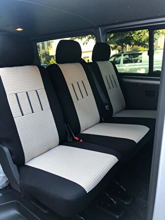 Volkswagen Multivan Uyumlu 4+1 Koltuk Kılıfı - GRİ - SİYAH