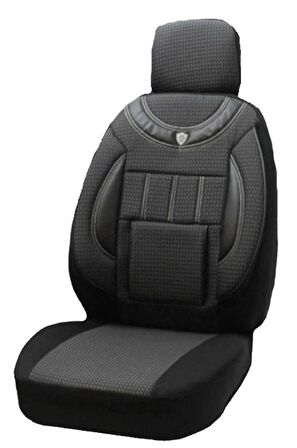 Mitsubishi Canter Sabit Başlık Uyumlu 2+1 Kamyonet Koltuk Kılıfı - FÜME - SİYAH