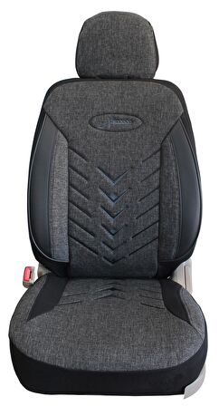 Fiat Fiorino Uyumlu Keten Kumaş Oto Koltuk Kılıfı - FÜME-SİYAH
