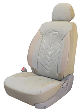 Seat Cordoba Uyumlu Keten Kumaş Oto Koltuk Kılıfı - DÜZ BEJ