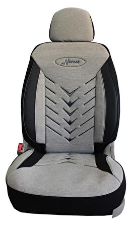 Seat Leon Uyumlu Keten Kumaş Oto Koltuk Kılıfı - BEJ-SİYAH
