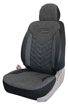 Tata Indigo Uyumlu Keten Kumaş Oto Koltuk Kılıfı - FÜME-SİYAH