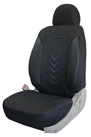 Fiat Fiorino Panorama  Uyumlu Keten Oto Koltuk Kılıfı - SİYAH-GRİ