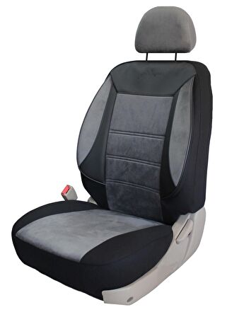 Chery Alia  Uyumlu Tay Tüyü Kumaş Oto Koltuk Kılıfı - FÜME-SİYAH