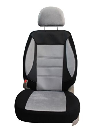 Chery Chance  Uyumlu Tay Tüyü Kumaş Oto Koltuk Kılıfı - GRİ-SİYAH