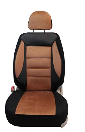 Chevrolet Kalos Uyumlu Tay Tüyü Kumaş Oto Koltuk Kılıfı - TABA-SİYAH