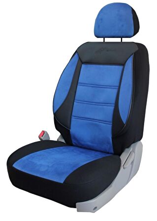 Opel Corsa B  Uyumlu Tay Tüyü Kumaş Oto Koltuk Kılıfı - MAVİ-SİYAH