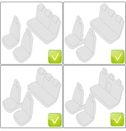 Opel Grandland X Uyumlu Tay Tüyü Kumaş Oto Koltuk Kılıfı - DÜZ-SİYAH