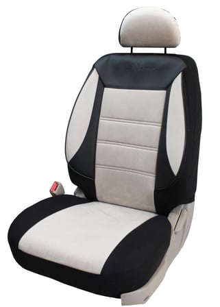Ford Tourneo Connect  Uyumlu Tay Tüyü Kumaş Oto Koltuk Kılıfı - BEJ-SİYAH