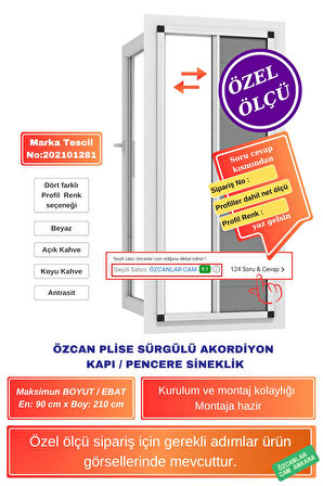 0-90x0-210 Plise Sürgülü Sineklik Yaz Fırsatı! 🚪 Akordiyon Model Ahşap Çelik Pimapen Kapı