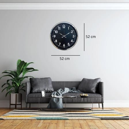 Krom Standart Dekoratif 52 x 52 Cm Duvar Saati iegxx