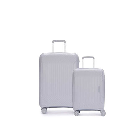 UNITED COLORS OF BENETTON UNİSEX BÜYÜK ve ORTA BOY AÇIK GRİ 2'Lİ VALİZ SET 14BNT8001