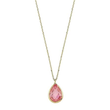 Bilezikhane 14 Ayar Altın Kolye Pembe Taşlı 1.10 Gram