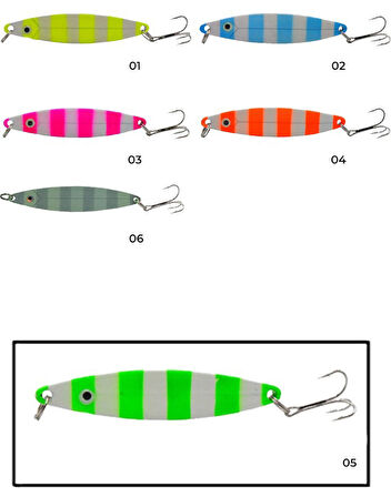 Captain 6145 Lüfer Kaşığı 20gr Zebra Glow 8cm 06