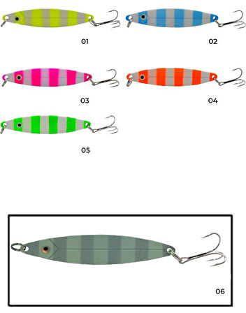 Captain 6145 Lüfer Kaşığı 20gr Zebra Glow 8cm 06
