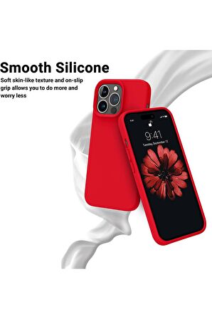 iPhone 14 Pro Max Uyumlu içi Kadife Lansman Silikon kılıf Full Koruma Sağlayan Kılıf