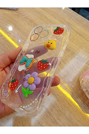 İPhone 14 Pro Max Uyumlu Özel Tasarım Kılıf Figürlü Üzeri Kabartma Kapak