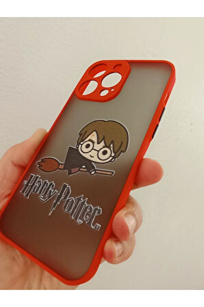 İPhone 14 Pro Max Uyumlu Kamera Korumalı Harry Potter Kılıf Tuşları Renkli Hux Kapak