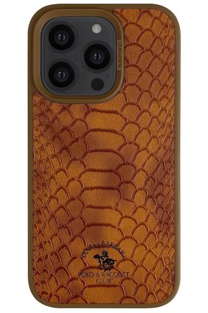 Santa Barbara Polo Knight-iphone 14 Pro Kilif.yılan Derisi Tasarımı.iphone 14 Pro Deri Kılıf