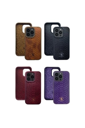Santa Barbara Polo Knight-iphone 14 Pro Kilif.yılan Derisi Tasarımı.iphone 14 Pro Deri Kılıf