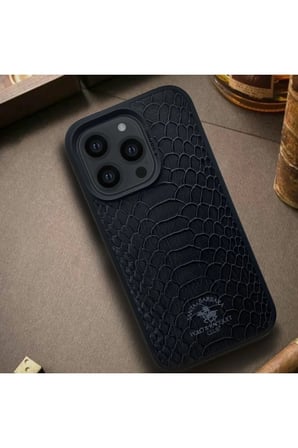 Santa Barbara Polo Knight-iphone 14 Pro Kilif.yılan Derisi Tasarımı.iphone 14 Pro Deri Kılıf