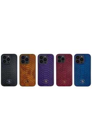 Santa Barbara Polo Knight-iphone 14 Pro Kilif.yılan Derisi Tasarımı.iphone 14 Pro Deri Kılıf