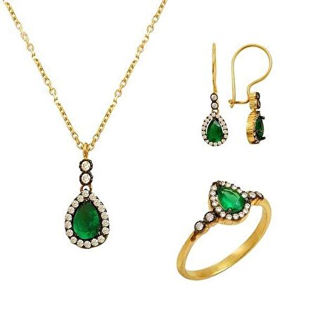 Bilezikhane Mini Zümrüt Set 5,97 Gram 14 Ayar Altın