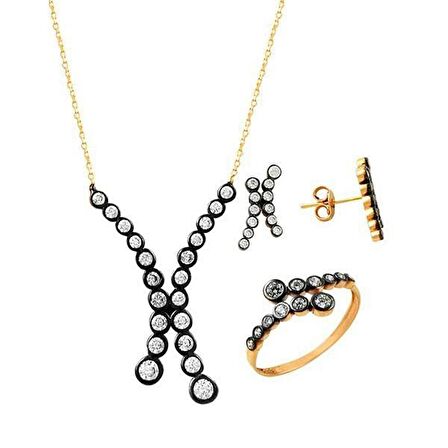 Bilezikhane Üçlü Set V Model 6,57 Gram 14 Ayar Altın