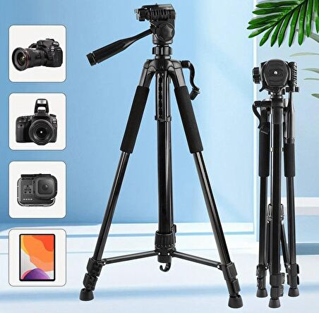 QASUL Evrensel Mobil DSLR Kamera için  Profesyonel Tripod PK-9950