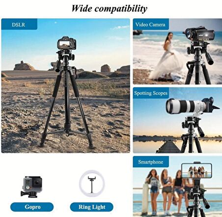 QASUL Evrensel Mobil DSLR Kamera için  Profesyonel Tripod PK-9950