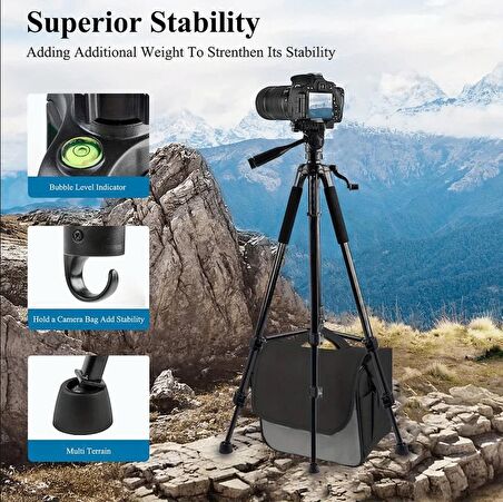 QASUL Evrensel Mobil DSLR Kamera için  Profesyonel Tripod PK-9950