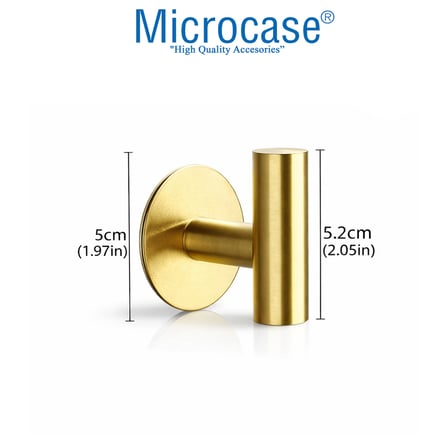 Microcase Kendinden Yapışkanlı Çok Amaçlı Metal Askılık Mat Gold 3 ADET AL5715