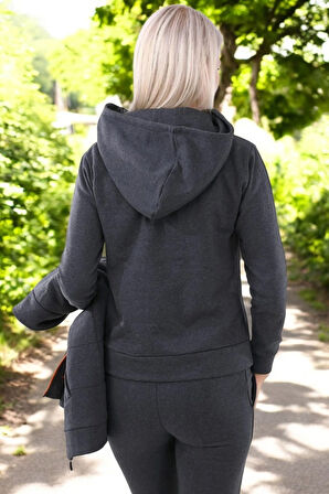 Kışlık Şık Rahat Üçlü Eşofman Takımı