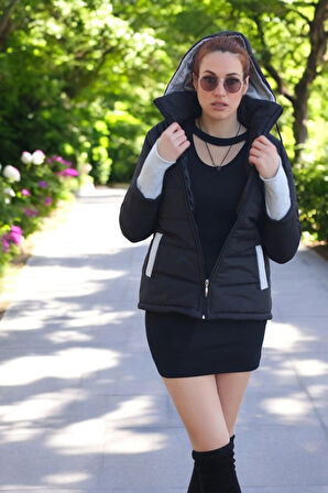 Günlük Su Geçirmez Kısa Rahat Şişme Kadın Mont