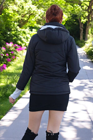 Günlük Su Geçirmez Kısa Rahat Şişme Kadın Mont