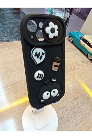 İPhone 14 Uyumlu Kamera Bölümü Kapanabilir Sürgülü Coffee Kılıf Darbe Korumalı Kapak