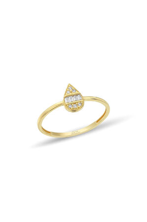 14 Ayar Damla Çıtır Altın Yüzük